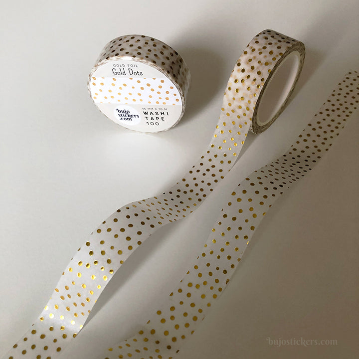 Washi tape 100 • Gold Dots • 15 mm x 10 m