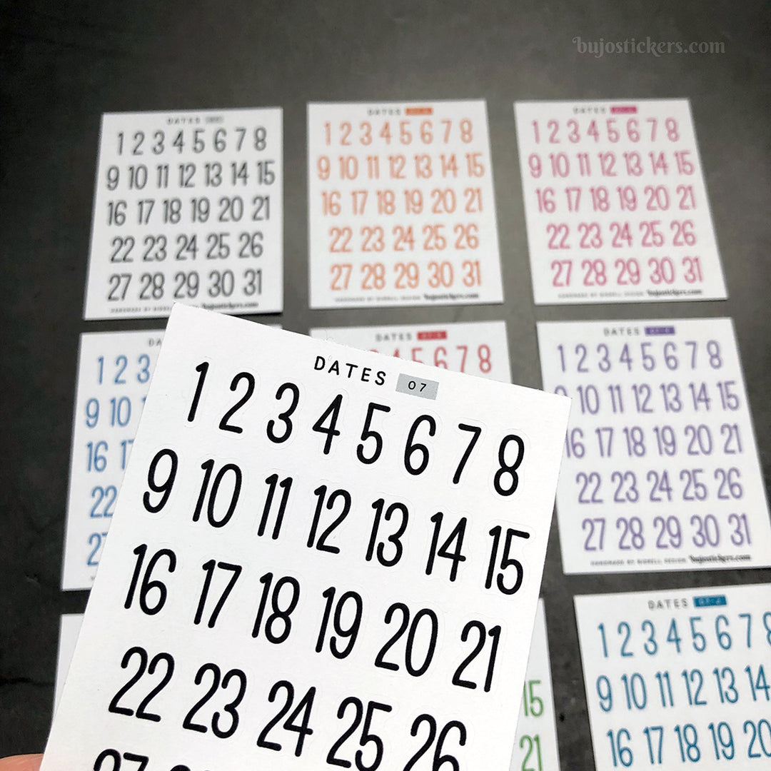 Dates & Numbers stickers