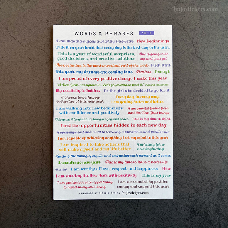 Words & phrases 10 • Motivational stickers for the new year!