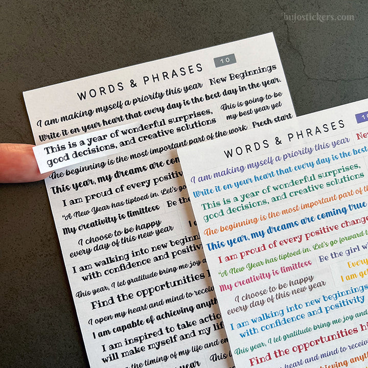 Words & phrases 10 • Motivational stickers for the new year!