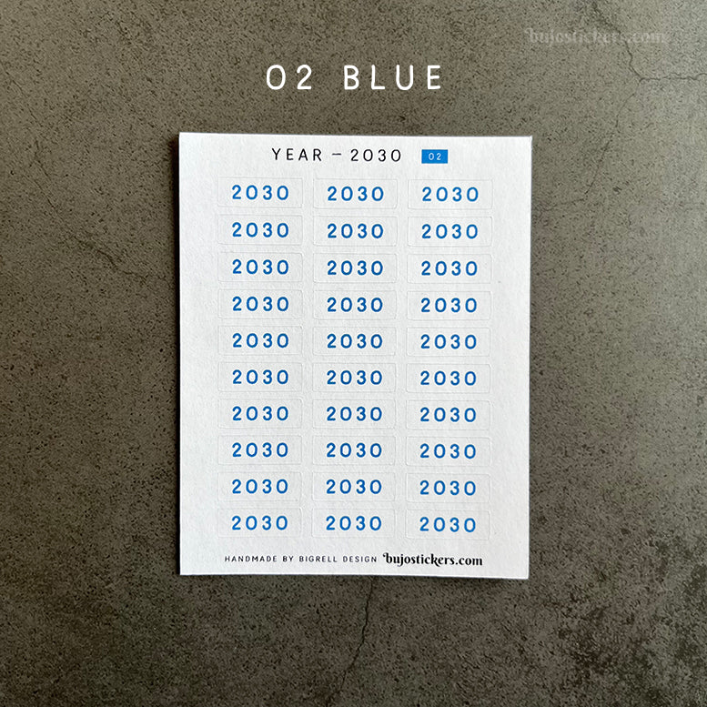 Year stickers • Select Year and Colour (01-06)