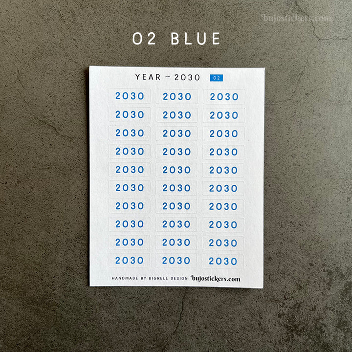 Year stickers • Select Year and Colour (01-06)
