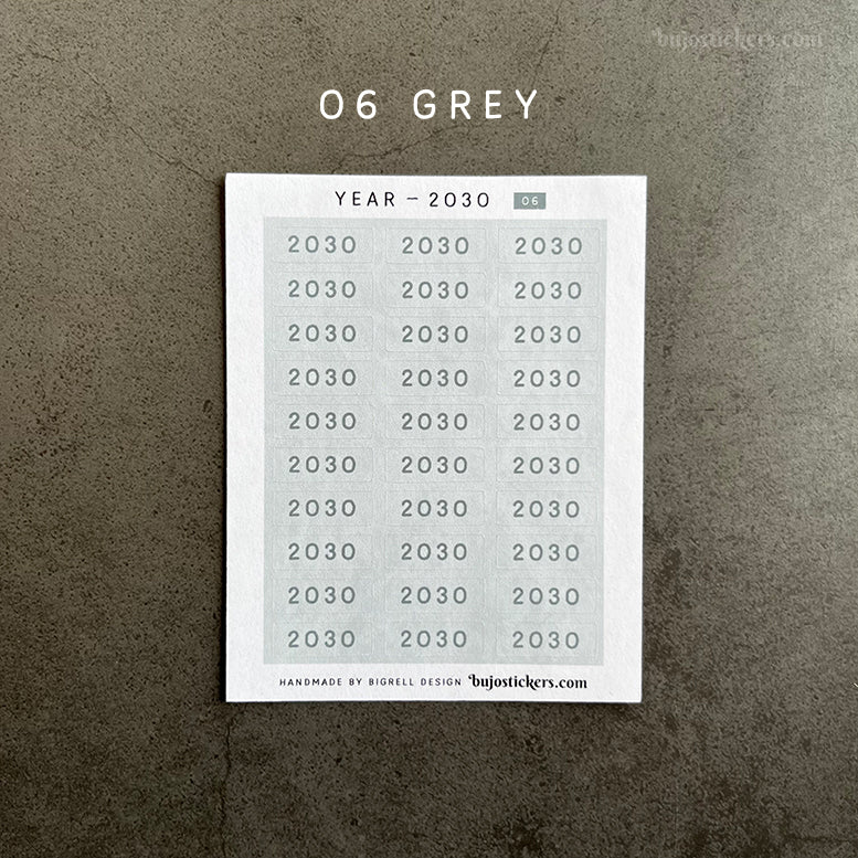 Year stickers • Select Year and Colour (01-06)