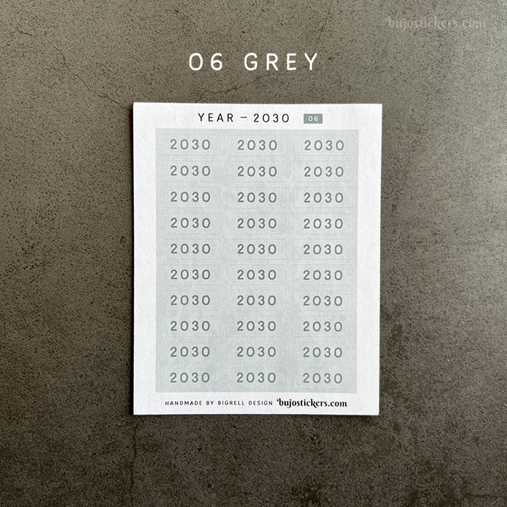 Year stickers • Select Year and Colour (01-06)