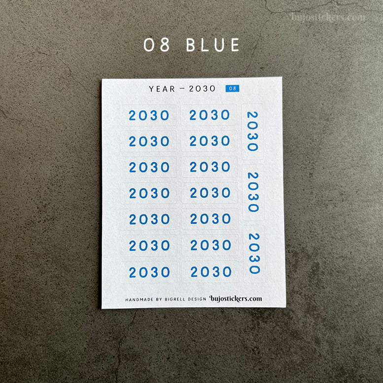 Year stickers • Select year and colour (07-12)