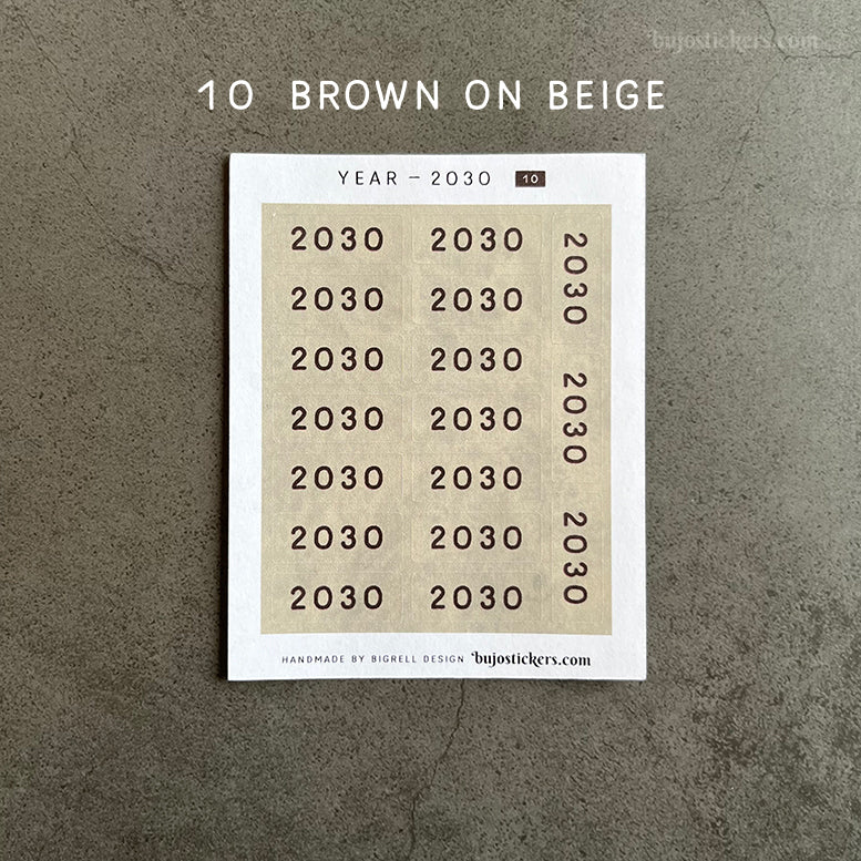 Year stickers • Select year and colour (07-12)