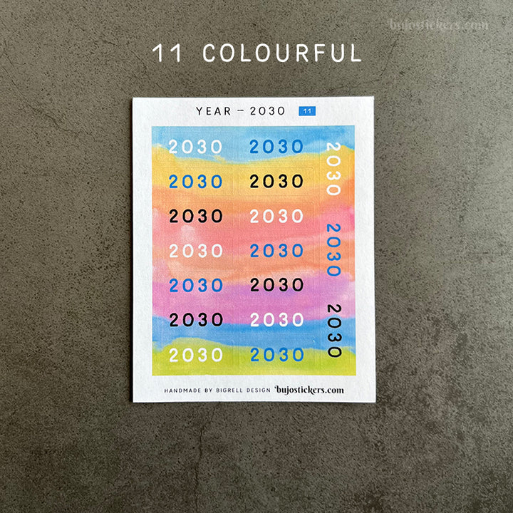 Year stickers • Select year and colour (07-12)