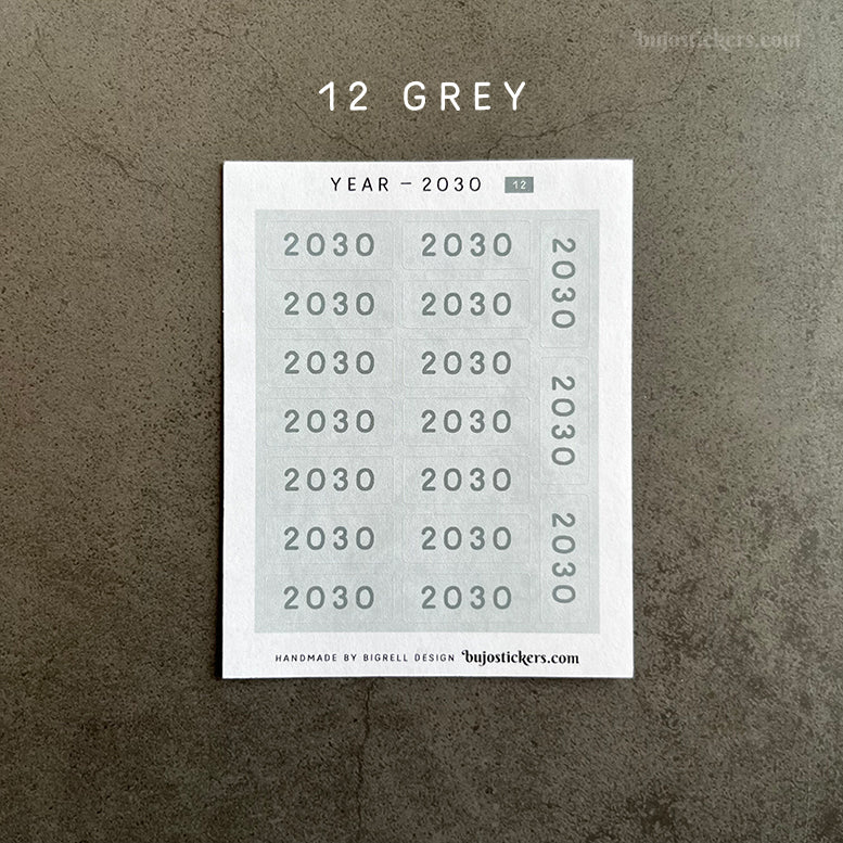 Year stickers • Select year and colour (07-12)