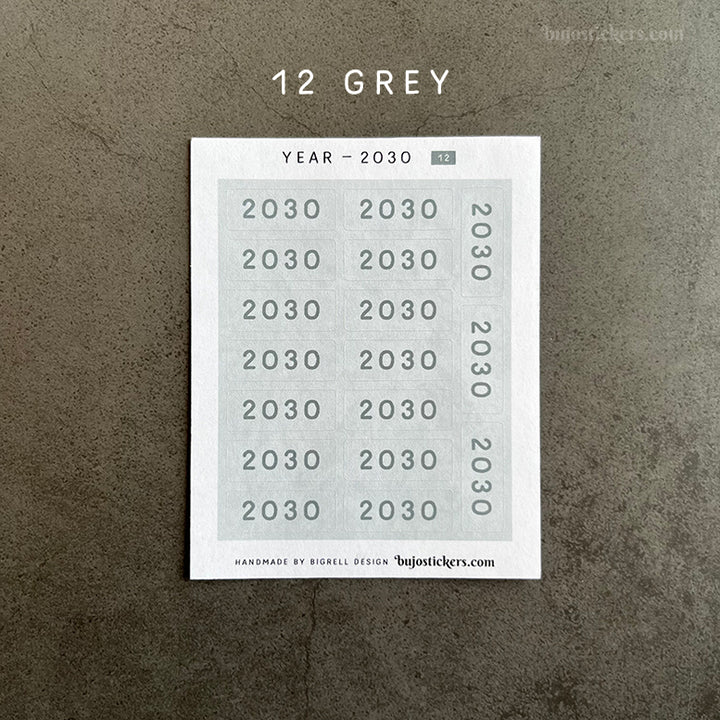 Year stickers • Select year and colour (07-12)