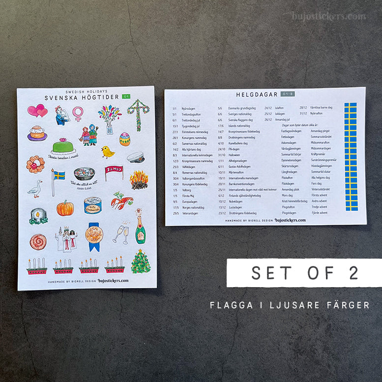 SET of 6: Svenska högtider, Helgdagar & Temadagar 01+02 med texter 🇸🇪