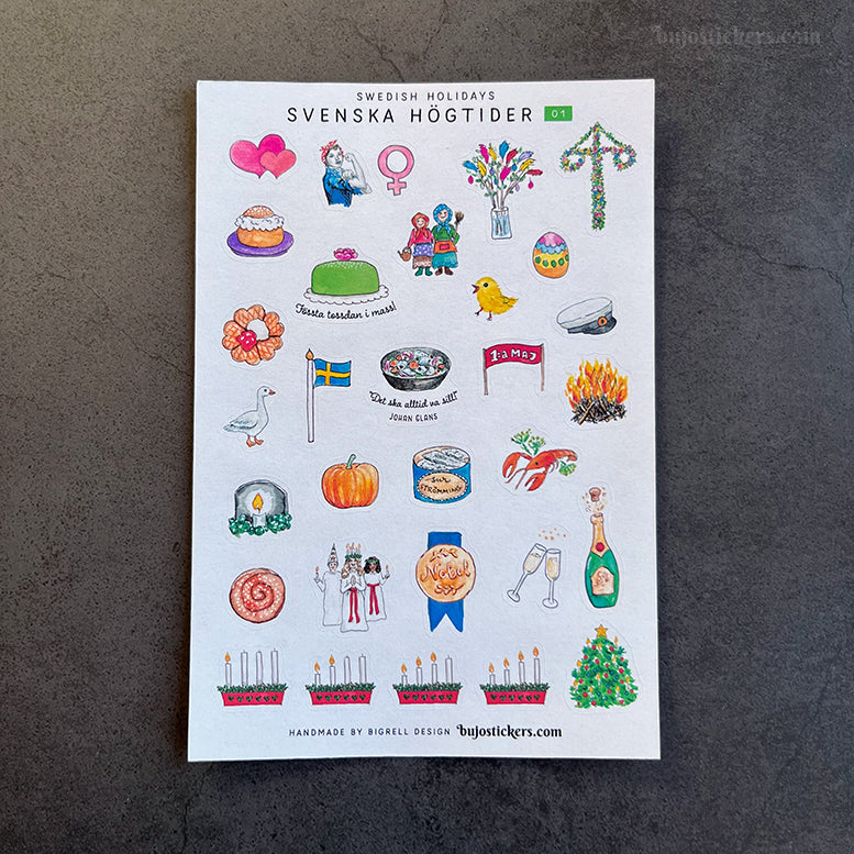 SET of 6: Svenska högtider, Helgdagar & Temadagar 01+02 med texter 🇸🇪