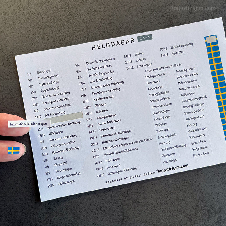 SET of 6: Svenska högtider, Helgdagar & Temadagar 01+02 med texter 🇸🇪