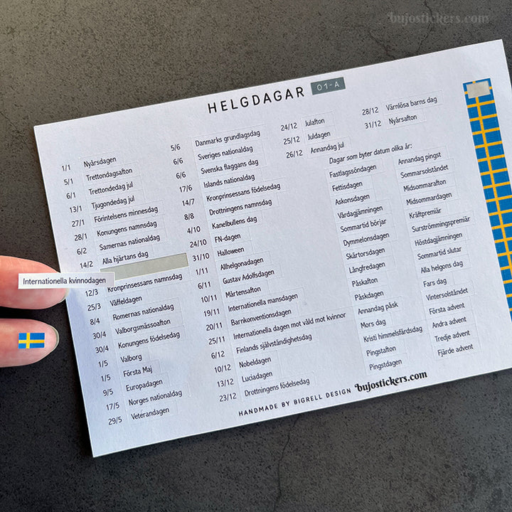 SET of 6: Svenska högtider, Helgdagar & Temadagar 01+02 med texter 🇸🇪