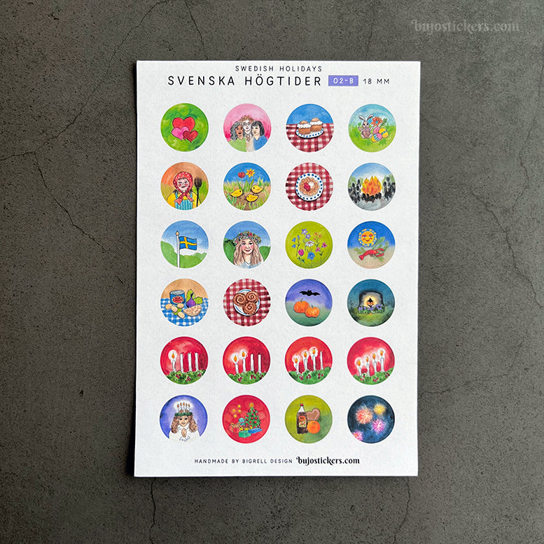 Svenska högtider 02-B • 18 mm • Swedish holidays