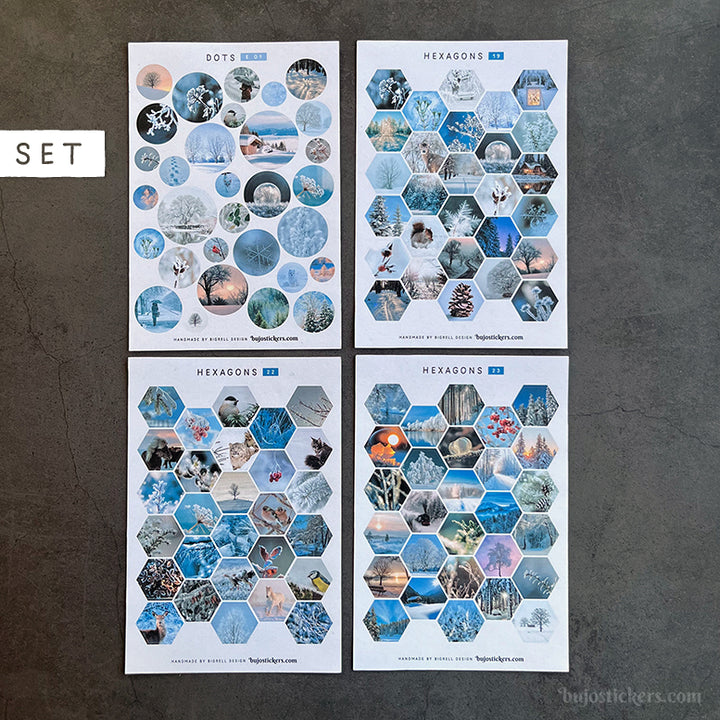 Winter stickers SET of 4