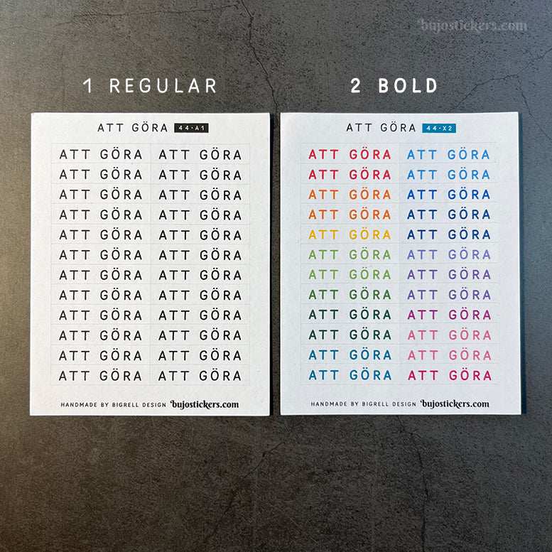 Att göra 44 • Stickers på svenska 🇸🇪 • Många färgval • Headings in Swedish