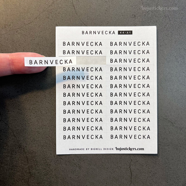 Barnvecka 44 • Stickers på svenska 🇸🇪 • Många färgval • Headings in Swedish