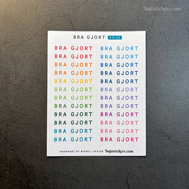 Bra gjort 44 • Stickers på svenska 🇸🇪 • Många färgval • Headings in Swedish