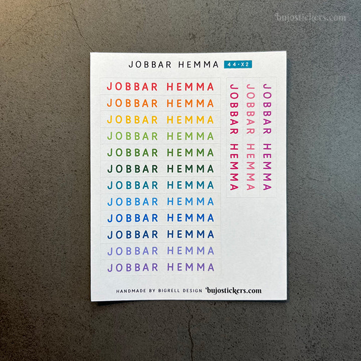 Jobbar hemma 44 • Stickers på svenska 🇸🇪 • Många färgval • Headings in Swedish