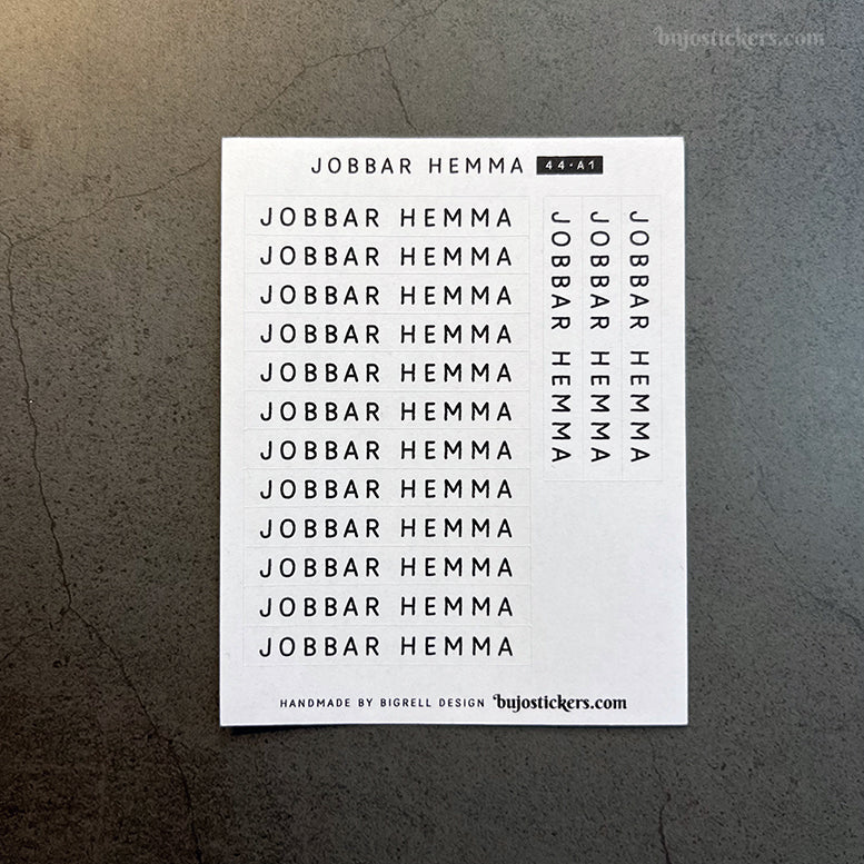 Jobbar hemma 44 • Stickers på svenska 🇸🇪 • Många färgval • Headings in Swedish
