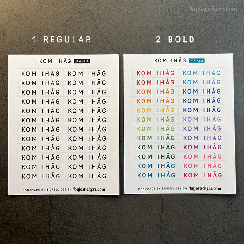 Kom ihåg 44 • Stickers på svenska 🇸🇪 • Många färgval • Headings in Swedish