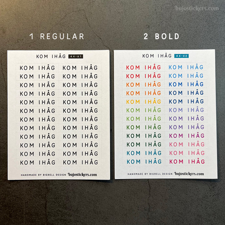 Kom ihåg 44 • Stickers på svenska 🇸🇪 • Många färgval • Headings in Swedish