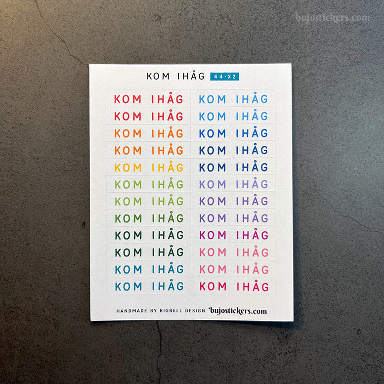 Kom ihåg 44 • Stickers på svenska 🇸🇪 • Många färgval • Headings in Swedish