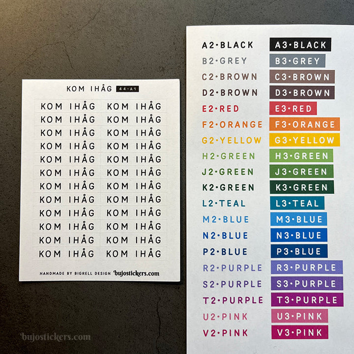 Kom ihåg 44 • Stickers på svenska 🇸🇪 • Många färgval • Headings in Swedish