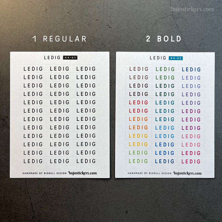 Ledig 44 • Stickers på svenska 🇸🇪 • Många färgval • Headings in Swedish