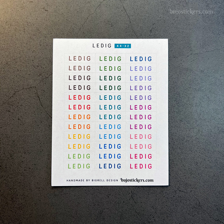 Ledig 44 • Stickers på svenska 🇸🇪 • Många färgval • Headings in Swedish