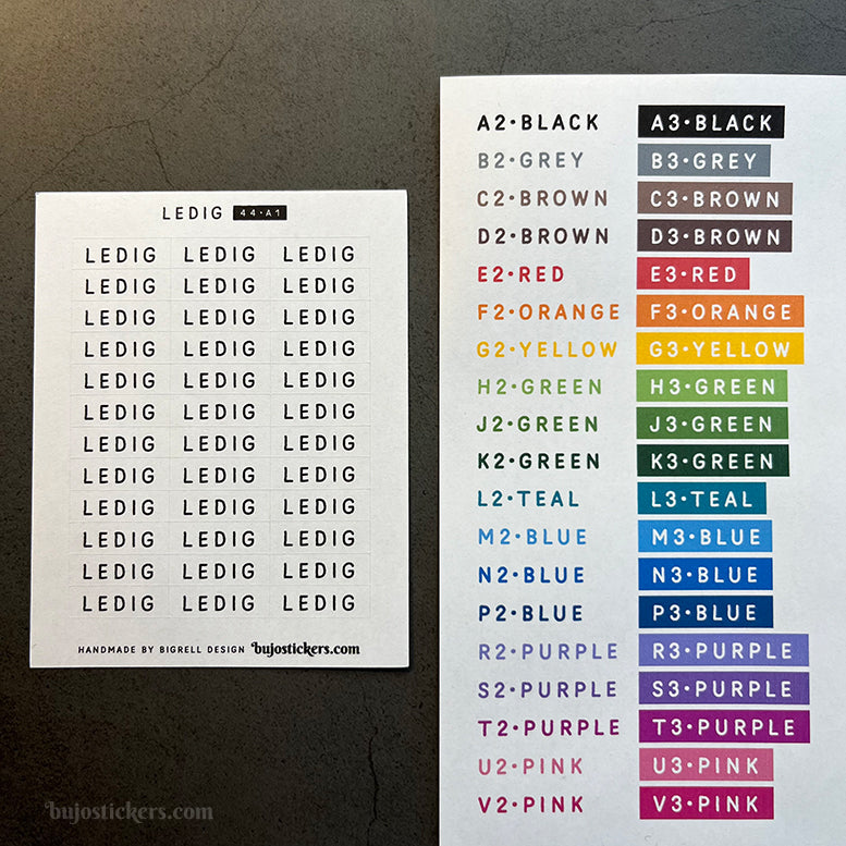 Ledig 44 • Stickers på svenska 🇸🇪 • Många färgval • Headings in Swedish