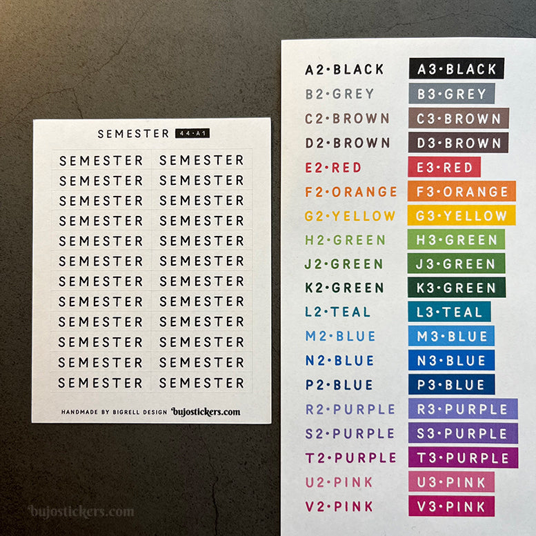 Semester 44 • Stickers på svenska 🇸🇪 • Många färgval • Headings in Swedish
