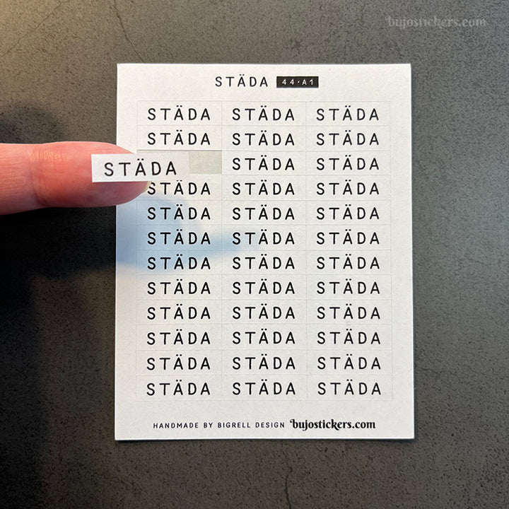 Städa 44 • Stickers på svenska 🇸🇪 • Många färgval • Headings in Swedish