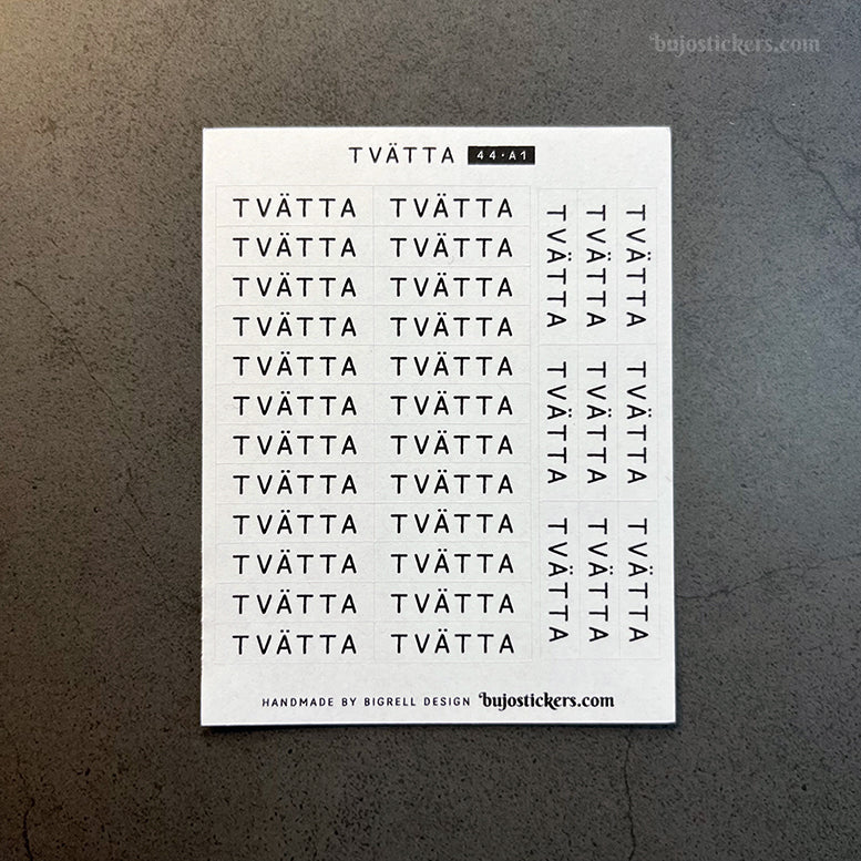 Tvätta 44 • Stickers på svenska 🇸🇪 • Många färgval • Headings in Swedish