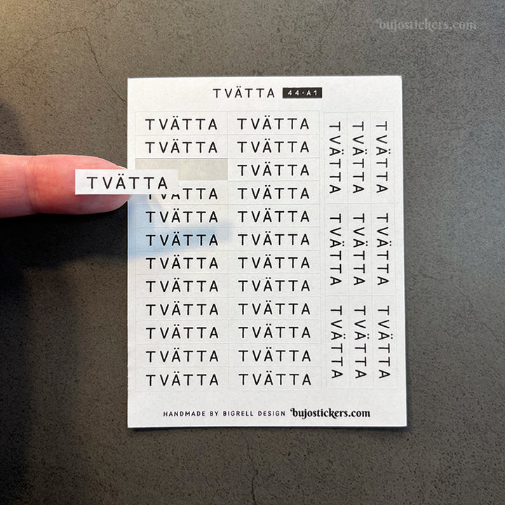 Tvätta 44 • Stickers på svenska 🇸🇪 • Många färgval • Headings in Swedish