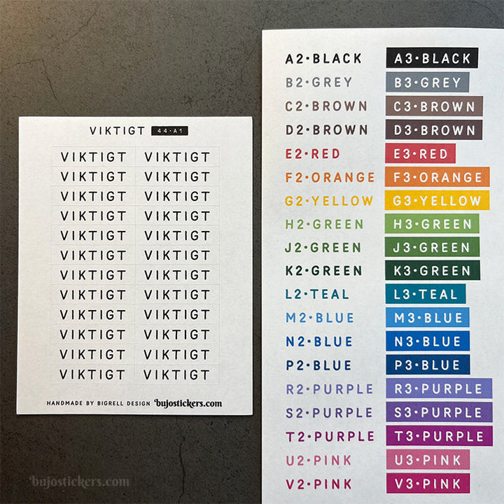 Viktigt 44 • Stickers på svenska 🇸🇪 • Många färgval • Headings in Swedish