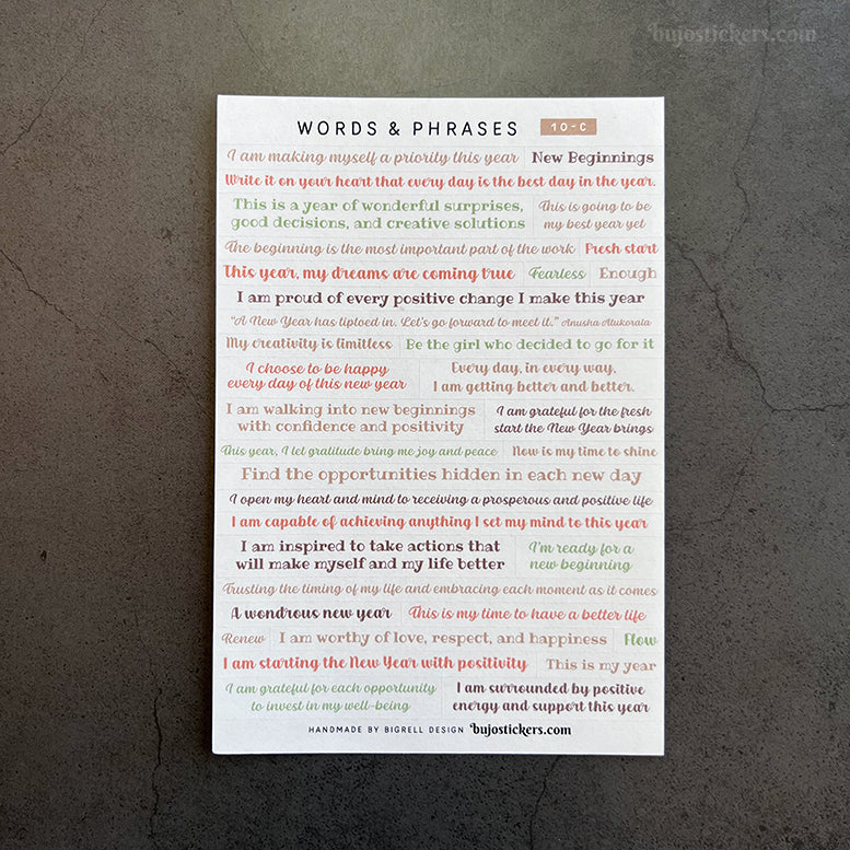 Words & phrases 10 • Motivational stickers for the new year!