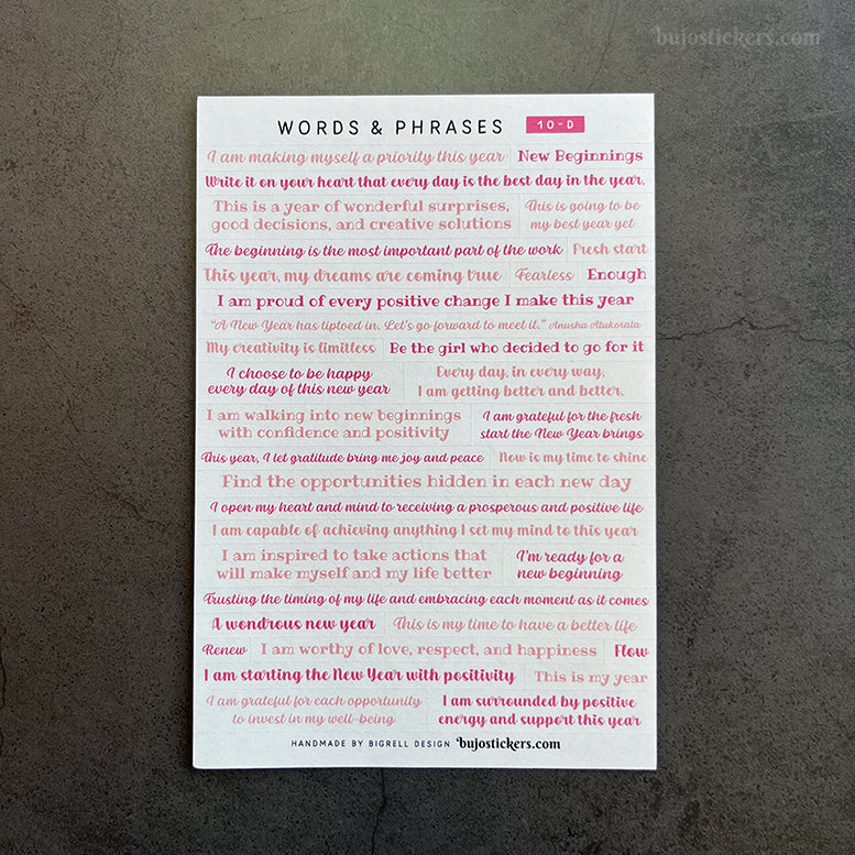 Words & phrases 10 • Motivational stickers for the new year!