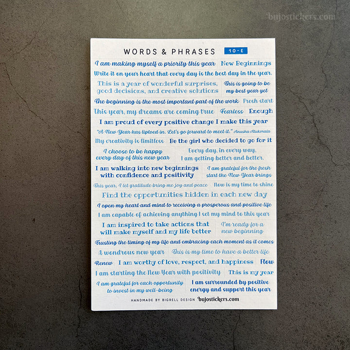 Words & phrases 10 • Motivational stickers for the new year!