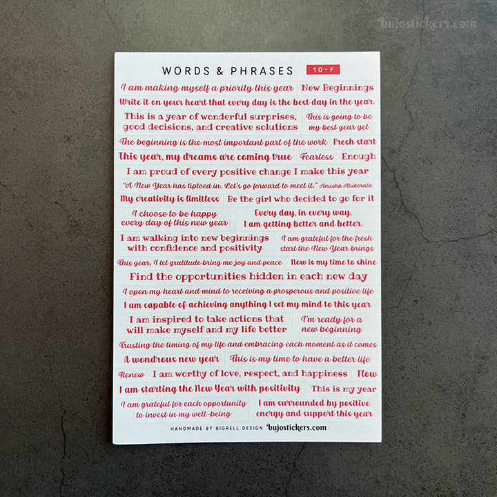 Words & phrases 10 • Motivational stickers for the new year!