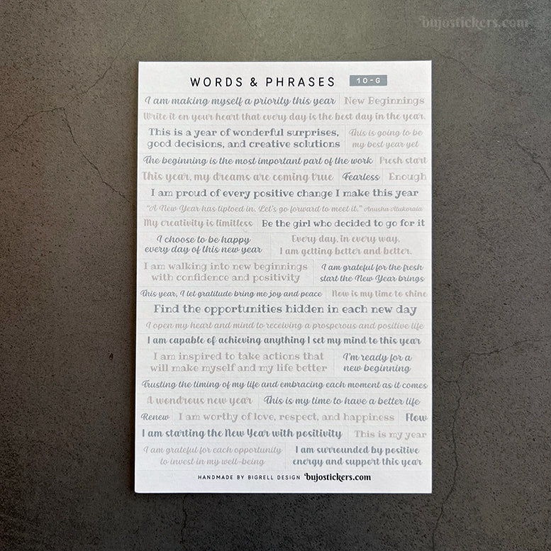 Words & phrases 10 • Motivational stickers for the new year!