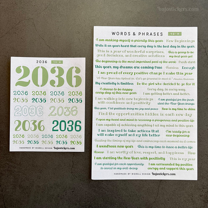 Words & phrases 10 • Motivational stickers for the new year!