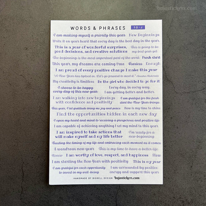 Words & phrases 10 • Motivational stickers for the new year!