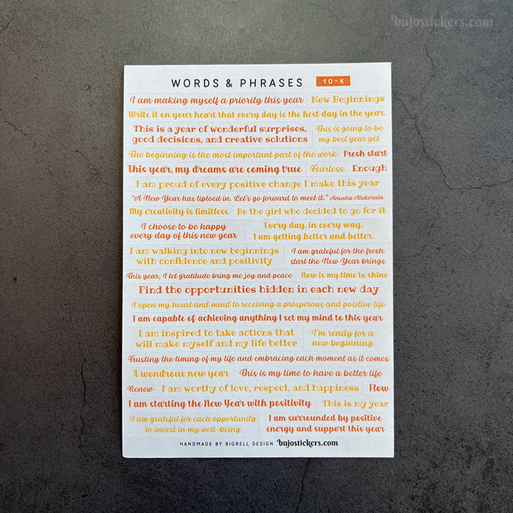 Words & phrases 10 • Motivational stickers for the new year!