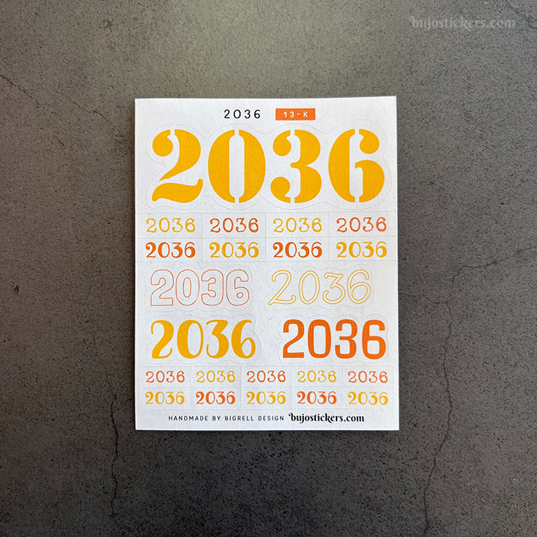 Year stickers 13 • Select Year and Colour