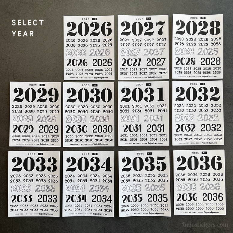 Year stickers 13 • Select Year and Colour