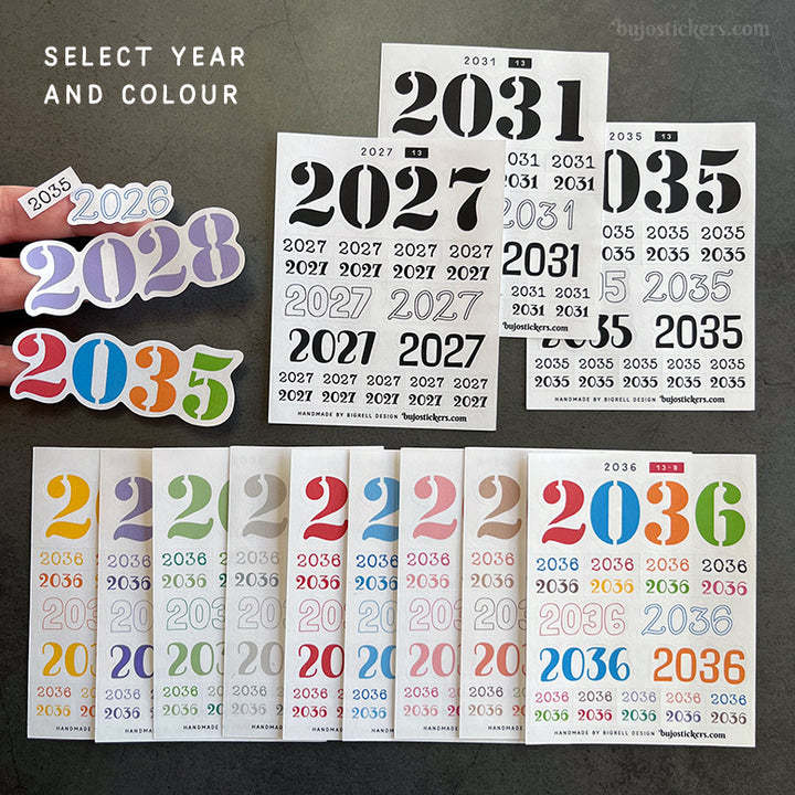 Year stickers 13 • Select Year and Colour