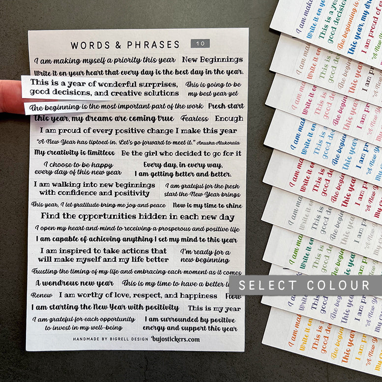 Words & phrases 10 • Motivational stickers for the new year!