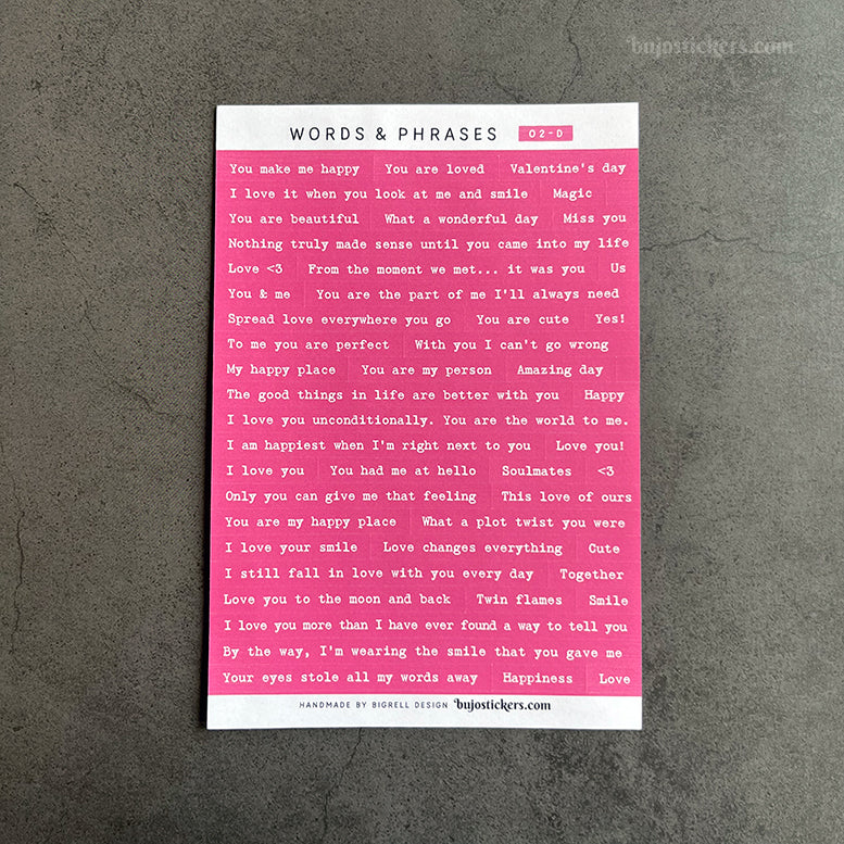 Words & phrases 02 • Love, romance & Valentine's day