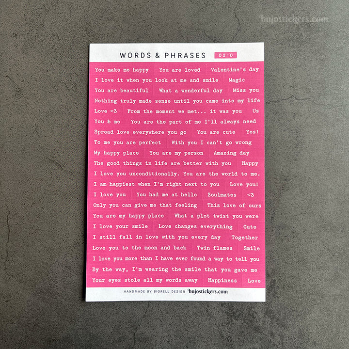 Words & phrases 02 • Love, romance & Valentine's day